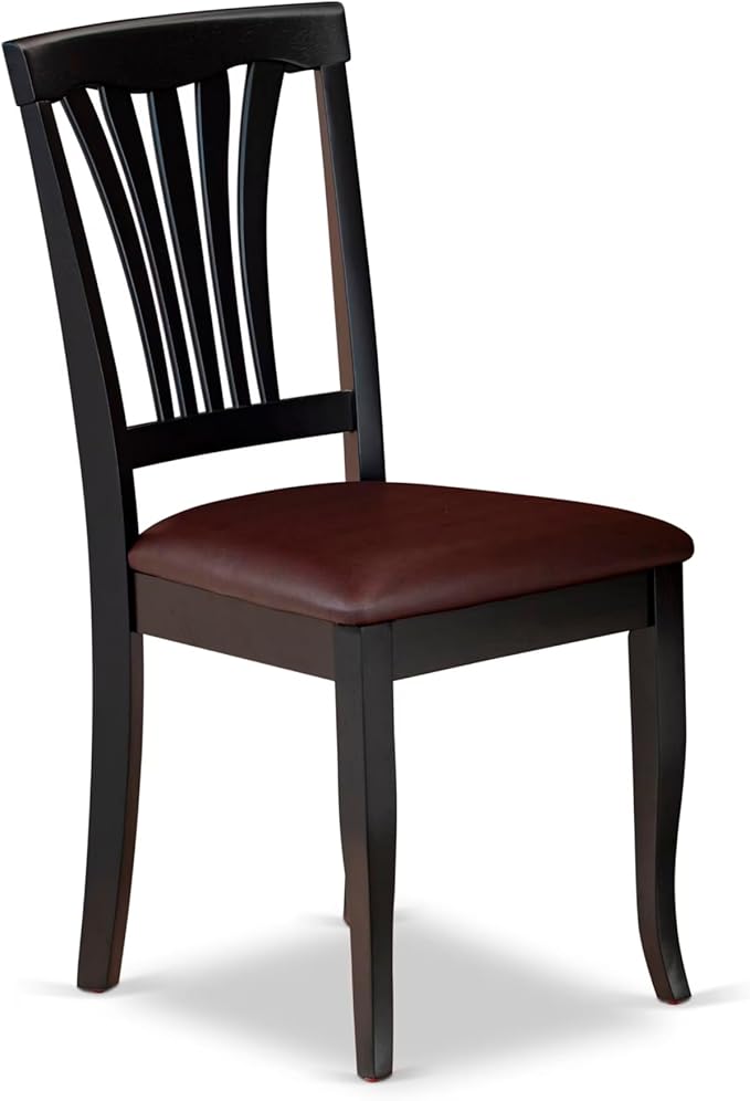 East West Furniture PLAV9-BCH-LC 9 Piece Dining Room Table Set Includes an Oval Kitchen Table with Butterfly Leaf and 8 Faux Leather Upholstered Dining Chairs, 42x78 Inch, Black & Cherry