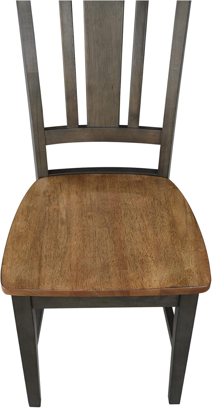 International Concepts San Remo Splatback Dining Chair, Height, Hickory/Washed Coal