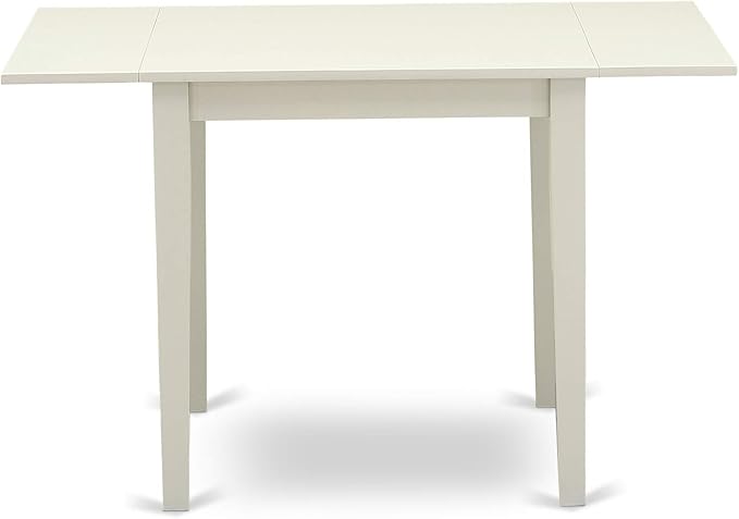 East West Furniture NDGR3-LWH-W 3 Piece Dining Set Contains a Rectangle Dining Room Table with Dropleaf and 2 Kitchen Chairs, 30x48 Inch, Linen White