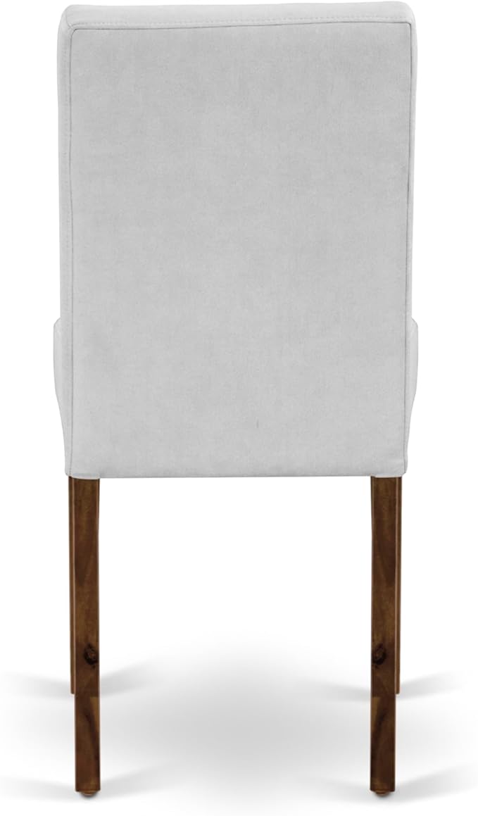East West Furniture ANAS3-AWA-27 3 Piece Modern Dining Set consists A Dinning Table and 2 Light Gray Polyester Fabric Dinner Chairs, Antique Walnut