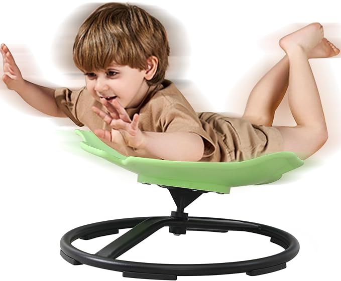Spinning Chair for Autistic Kids, Sensory Toys for Kids With Autism, 360° Sensory Swivel Chair, Fish-Shaped Spin Seat for Children With ADHD, Safe & Smooth Sit and Spin Improve Balance (Green)