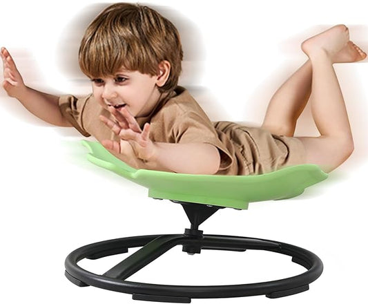 Spinning Chair for Autistic Kids, Sensory Toys for Kids With Autism, 360° Sensory Swivel Chair, Fish-Shaped Spin Seat for Children With ADHD, Safe & Smooth Sit and Spin Improve Balance (Green)