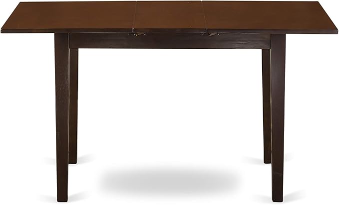 East West Furniture NOBR3-MAH-04 3 Piece Dining Room Table Set Contains a Rectangle Kitchen Table with Butterfly Leaf and 2 Light Tan Linen Fabric Parson Chairs, 32x54 Inch, Mahogany