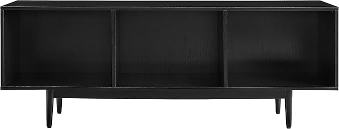 Crosley Furniture Liam Large Vinyl Record Storage TV Stand and Entertainment Center, Media Console, Black