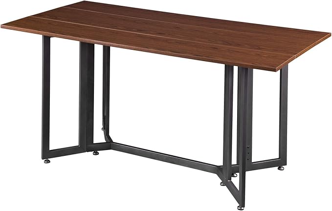 SEI Furniture Driness Drop Leaf Convertible Console to Dining Table, Dark Tobacco, Gunmetal Gray