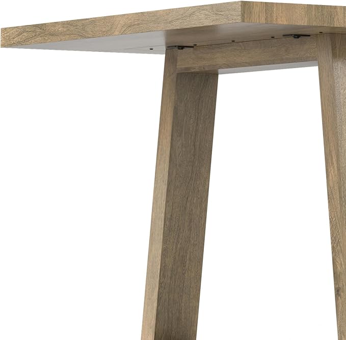 SIMPLIHOME Whitley Dining Table - 72 inch Wide Solid Mango Rectangular Kitchen Table with Trestle Base in Grey Wash, Modern Farmhouse Style for Dining Room or Family Room, Seats 6
