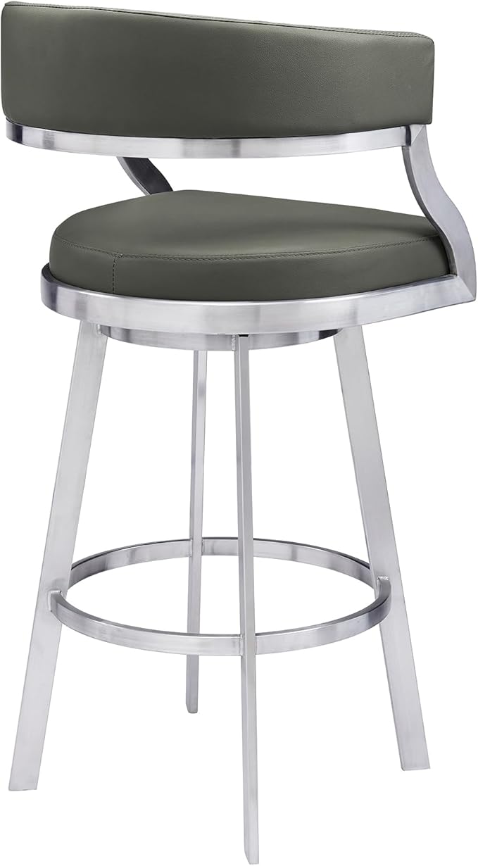 Saturn Bar Stool, 26" Counter Height, Gray