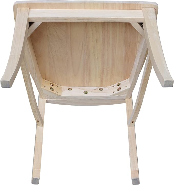 IC INTERNATIONAL CONCEPTS Set of Two Verona Dining Chairs 225lbs wt Capacity, Solid Real Wood, Sturdy Parawood, 21.3"W x 22.6"D x 39.6"H, Unfinished