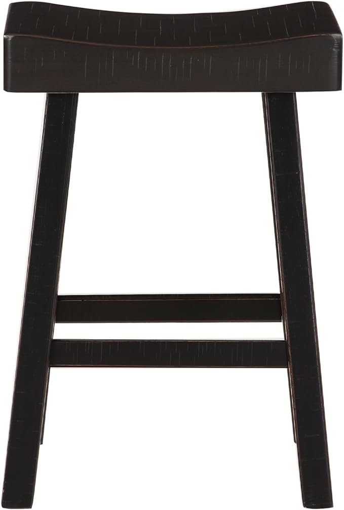 Lexicon Bar Table Set for 3, Small Kitchen Table Set Kitchen Island Table with 3 Saddle Bar Stools, 4 Piece Dining Table Set for Breakfast Nook, Living Room, Apartment, Counter Height, Black