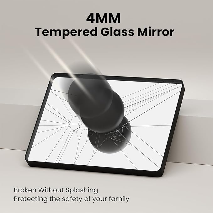 24X36 Inch Black Bathroom Mirror, Black Metal Framed Mirror for Wall, Rounded Rectangle Matte Bathroom Vanity Mirror with Tempered Glass, Anti-Rust, Horizontal/Vertical