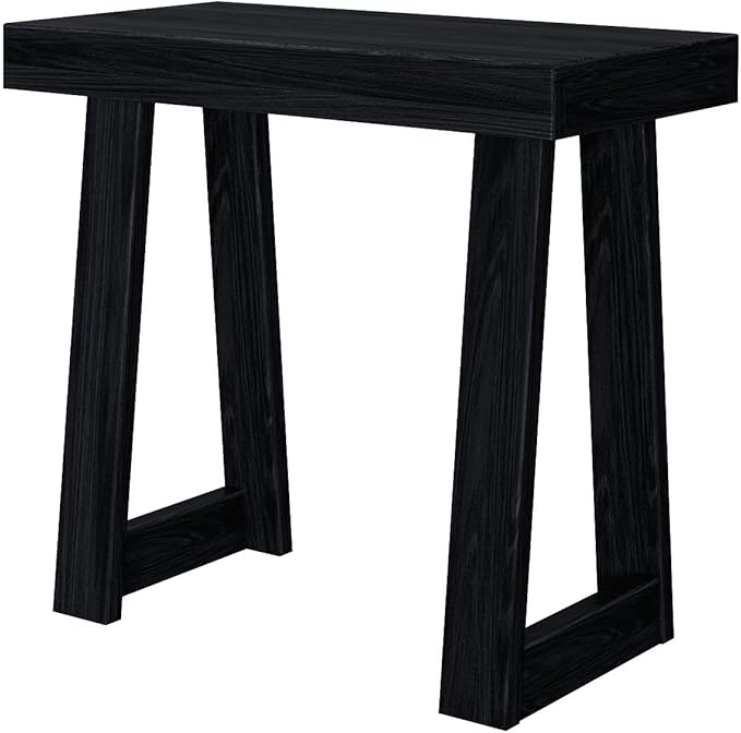 Plank+Beam Classic Rectangular Side Table, 25", Slim Side Table for Living Room, Narrow Nightstand for Small Spaces, Wood End Table for Bedroom, Black Wirebrush