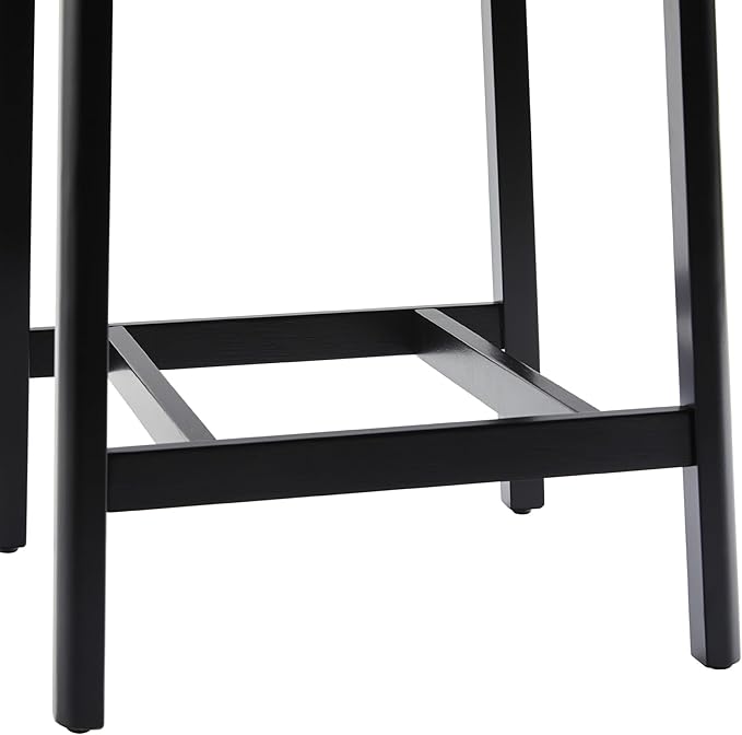 Walker Edison 2-Piece Minimalist Solid Wood Counter Stool, Set of 2, Black