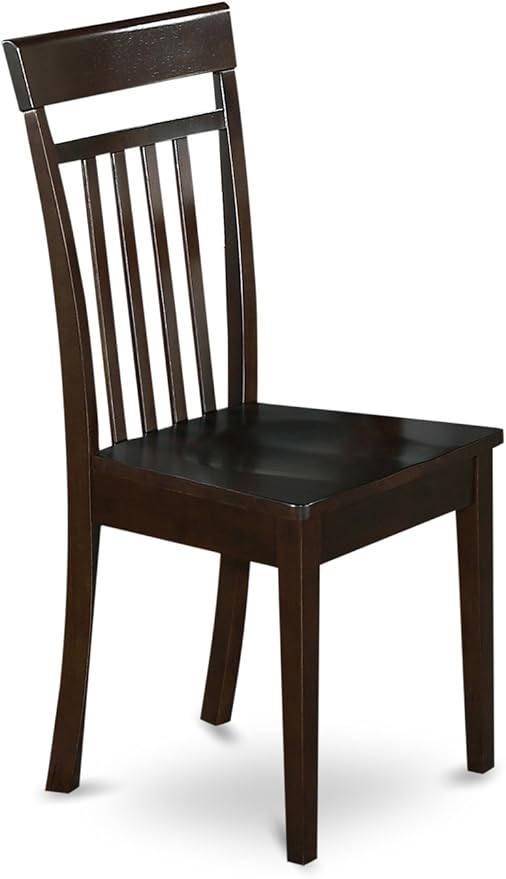 East West Furniture HLCA3-CAP-W 3 Piece Dining Set Contains a Round Dining Room Table with Pedestal and 2 Kitchen Chairs, 42x42 Inch, Cappuccino