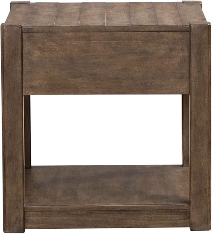 Liberty Furniture Broadmore Living Room Drawer End Table - Cobblestone Brown