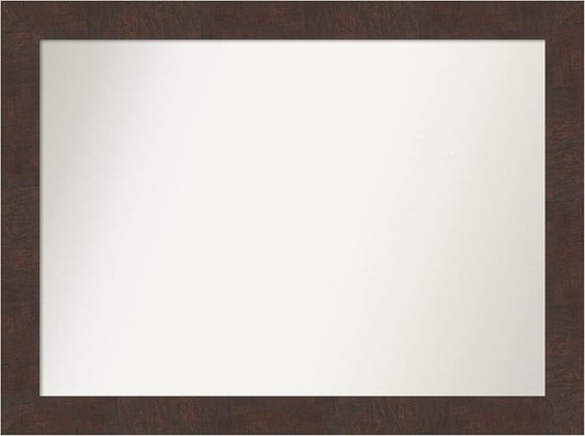 Amanti Art White Bathroom Mirror for Over Sink, 31x42 Wedge White Rectangle Vanity Mirror, X-Large Modern Frame, Hangs Horizonally and Vertically, Bathroom Wall Decor, Non-Beveled Edge from WI, USA