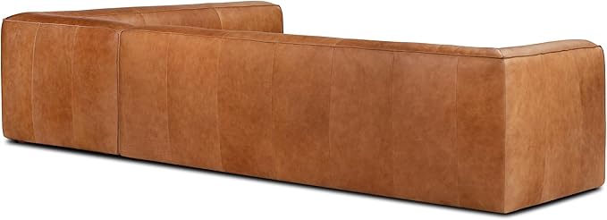 POLY & BARK Piazza Reversible Corner Sectional 125" Sofa in Bourbon Tan