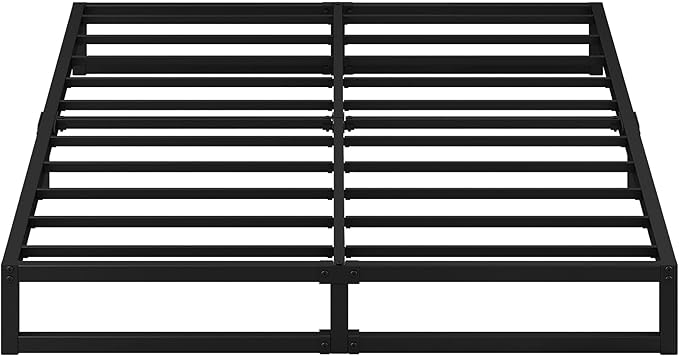 EMODA 7 Inch California King Bed Frames Heavy Duty Metal Cal King Platform with Steel Slats Support, No Box Spring Needed, Noise Free, Black