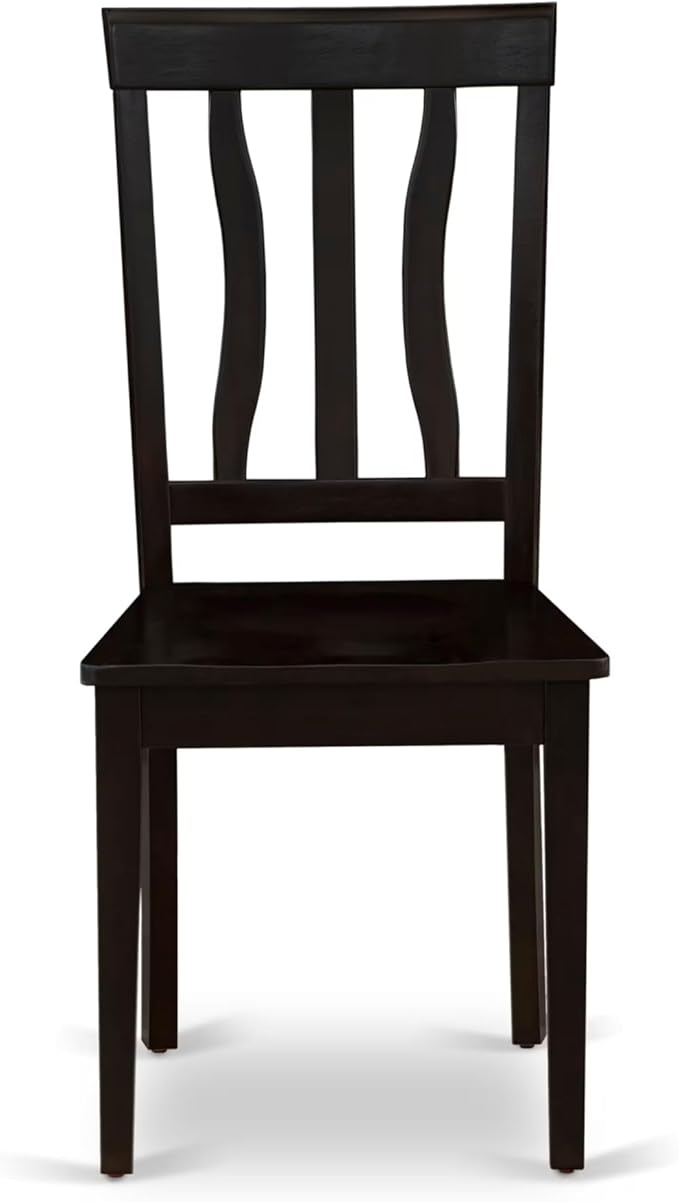 East West Furniture ANTI5-CAP-W 5 Piece Dinette Set for 4 Includes a Round Kitchen Table with Pedestal and 4 Dining Chairs, 36x36 Inch, Cappuccino