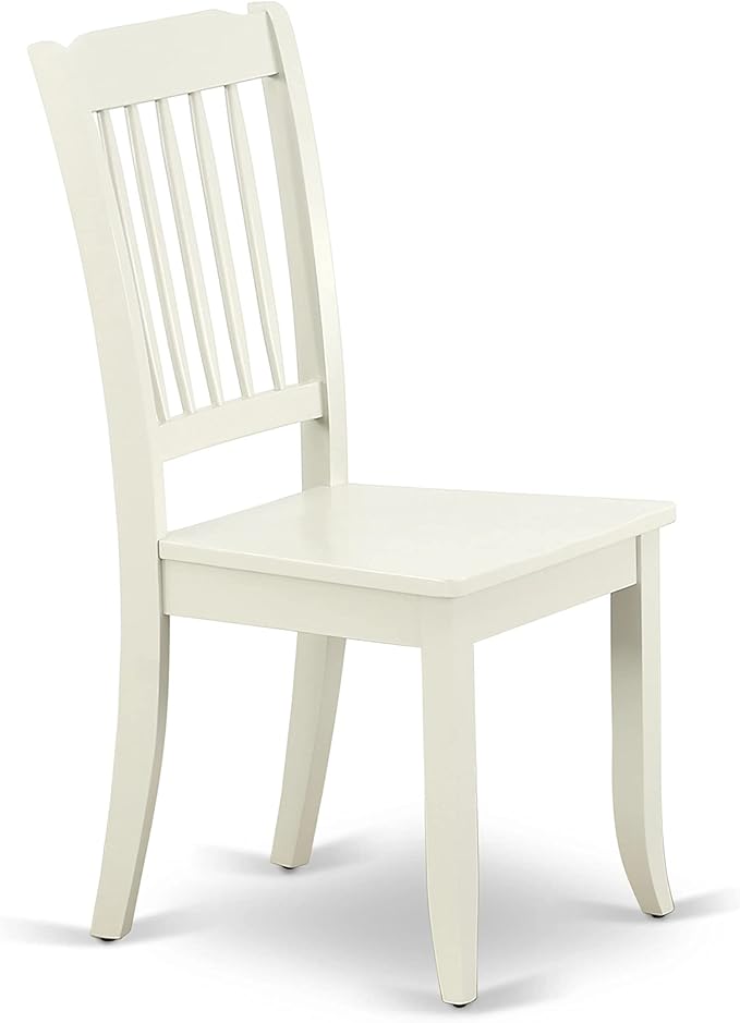 East West Furniture SUDA5-LWH-W 5 Piece Dining Room Furniture Set Includes a Round Kitchen Table with Dropleaf & Shelves and 4 Dining Chairs, 42x42 Inch, Linen White