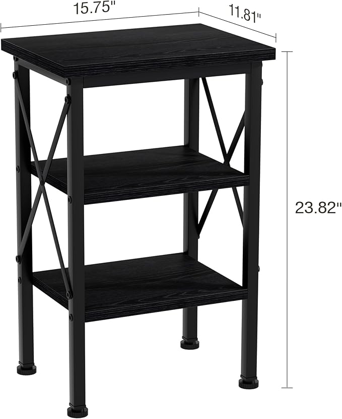 VECELO Modern Nightstands X-Design Side End Table Night Stand with Storage Shelf for Bedroom,Living Room,