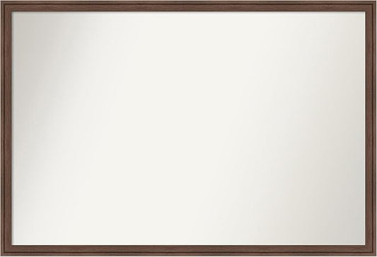 Amanti Art Brown Bathroom Mirror for Over Sink, 26x38 Florence Light Brown Rectangle Vanity Mirror, Large Casual Frame, Hangs Horizonally and Vertically, Bathroom Wall Decor, Non-Beveled Edge
