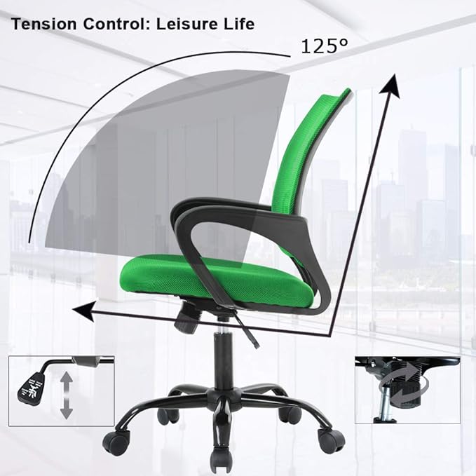 Ergonomic Office Chair Cheap Desk Chair Mesh Executive Computer Chair Lumbar Support for Women&Men, Green