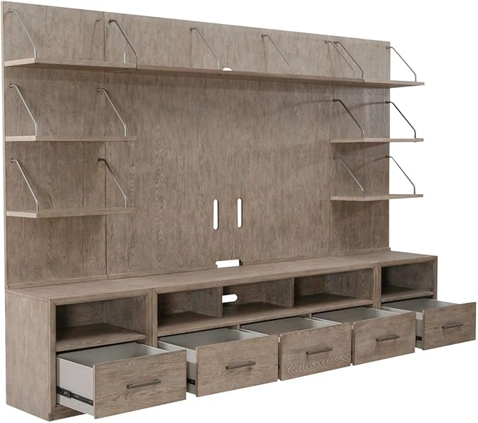 Liberty Furniture City Scape Entertainment Center with Piers - Burnished Beige