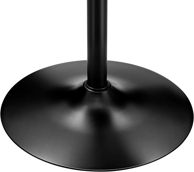 Glitzhome 39.5" H Set of 2 Pub Table Round Bar Table Wood Top with Black Metal Leg and Base,Charcoal Gray Walnut Veneer Finish Cocktail Table for Kitchen Island,Bistro,Restaurant (Charcoal Gray)