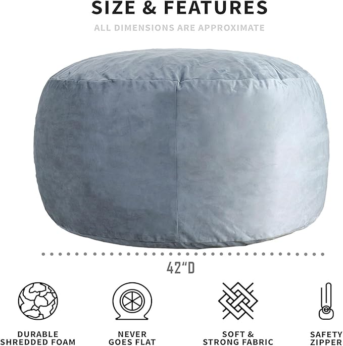 Bean Bag Chairs, Memory Foam Stuffing Bean Bag Chair for Adults/Teens/Kids, Velvet Lazy Sofa Furniture with Removable High-Rebound Memory Foam for Living Room Bedroom College Dorm