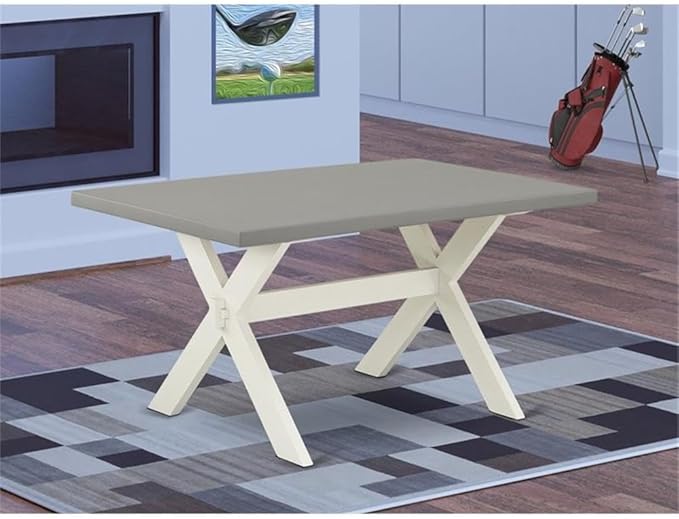 East West Furniture XT096 X-Style Modern Kitchen Table - a Rectangle Dining Table Top with Stylish Legs, 36x60 Inch, Multi-Color