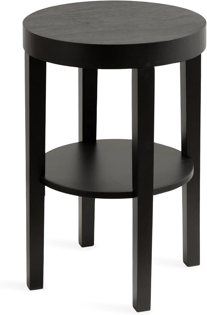 Kate and Laurel Talcott Modern Round Wood Side Table, 16 x 16 x 24, Natural Wood, Transitional Decorative Two-Tier End Table for Use as a Bedroom Nightstand or Living Room Accent