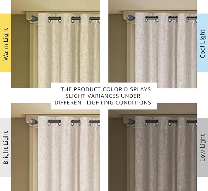 H.VERSAILTEX Blackout Curtains Durable Thick Textured Polyester Blackout Patio Door Curtain Anti Rust Grommet Extra Wide Sliding Door Curtain Panel, W100 x L96 inch - Natural