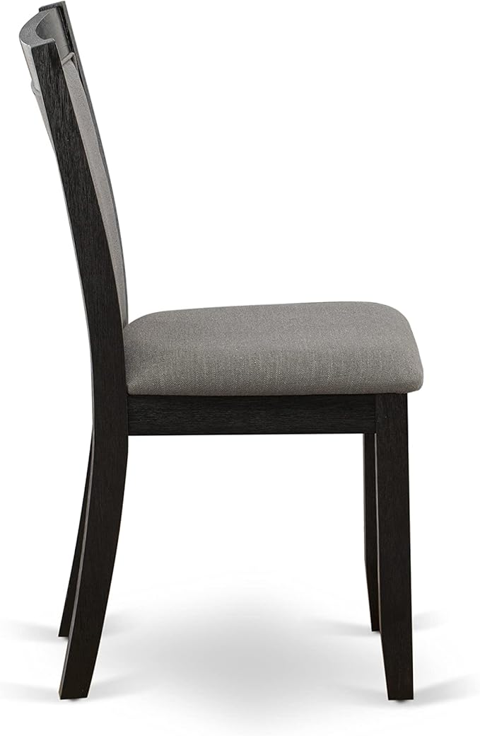 East West Furniture X627MZ650-9 9 Piece Dining Table Set Includes a Rectangle Dining Room Table with X-Legs and 8 Dark Gotham Grey Linen Fabric Parsons Chairs, 40x72 Inch, Multi-Color