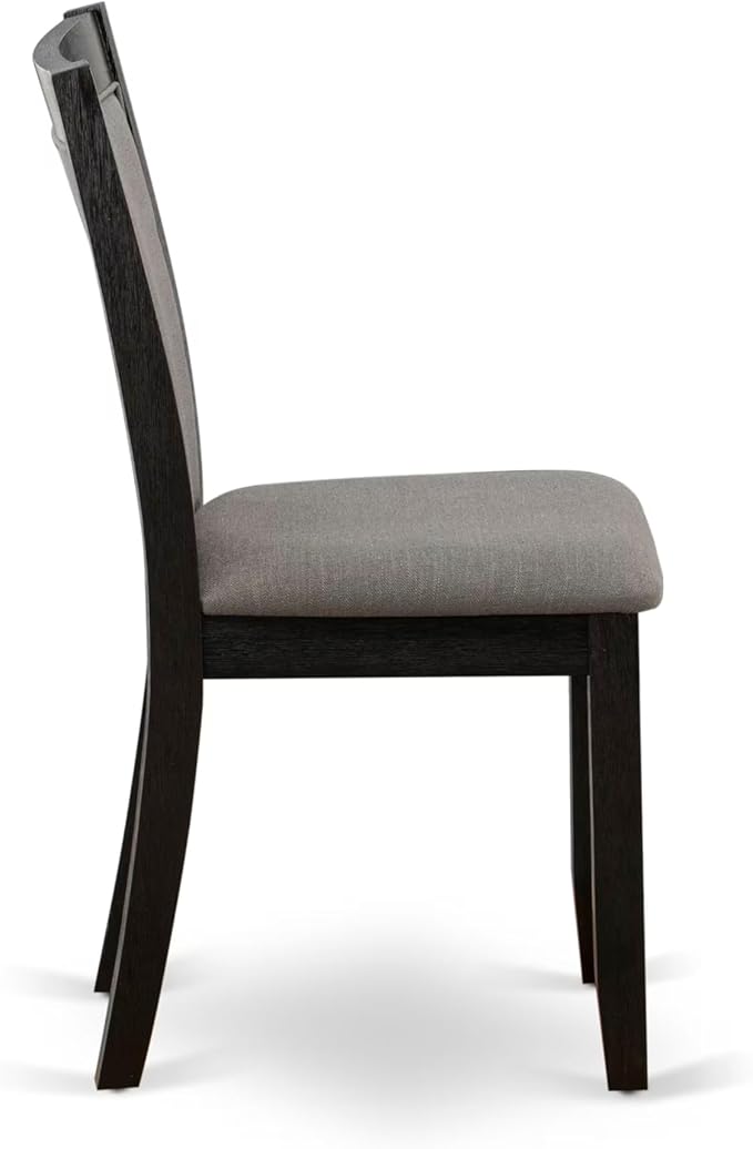 East West Furniture V627MZ650-7 7 Piece Dining Table Set Consist of a Rectangle Kitchen Table with V-Legs and 6 Dark Gotham Grey Linen Fabric Parson Chairs, 40x72 Inch, Multi-Color