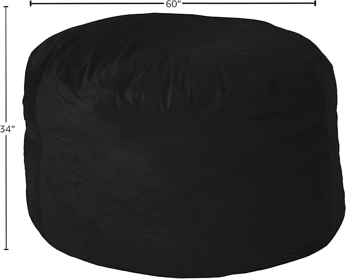 Sofa Sack Bean Bag Chair Cover, 5-Feet, Black
