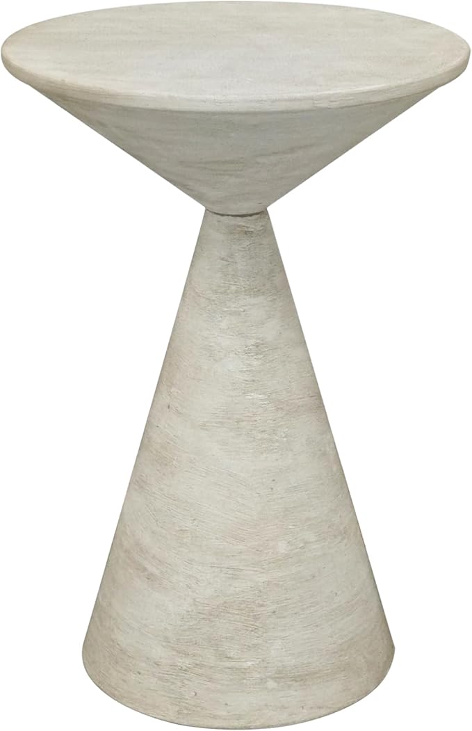 Small Drink Table, Round Martini Table, Drum End Table Side Table, Metal Accent Table,for Small Space Living Room, Bedroom, Dirt