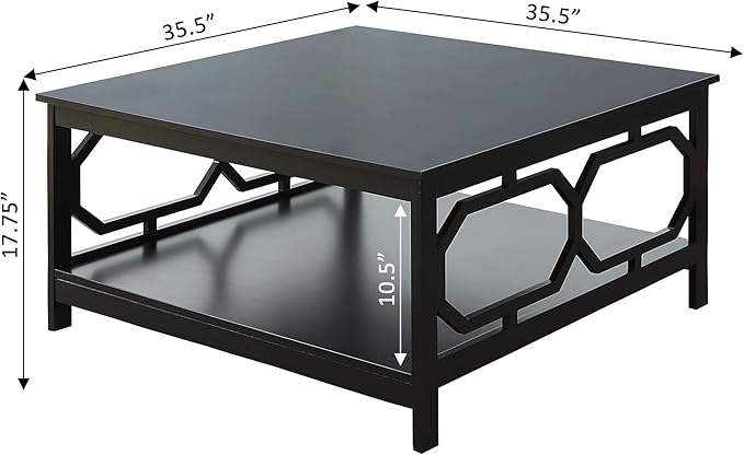 Convenience Concepts Omega Square 36" Coffee Table, Black