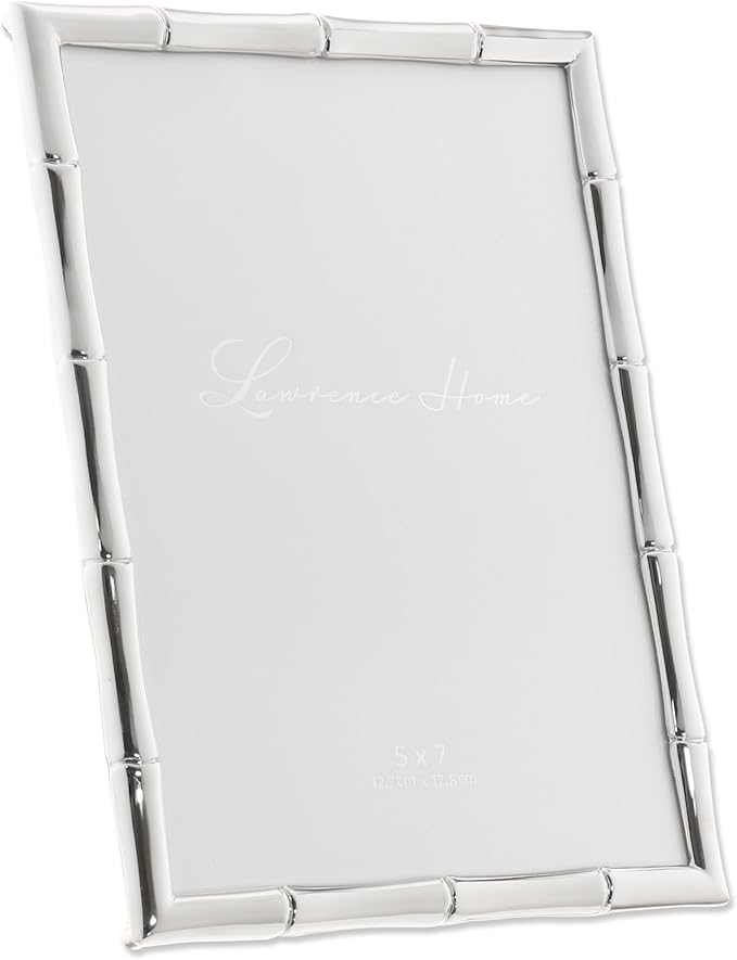 Lawrence Frames 710157 Silver Metal Bamboo 5x7 Picture Frame