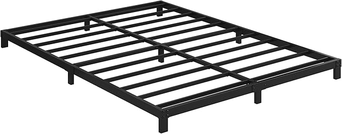 5 Inch Low Queen Bed Frame, Heavy Duty Bed Frame Queen Size Low Profile, No Box Spring Needed, Easy Assembly, Noise Free, Black