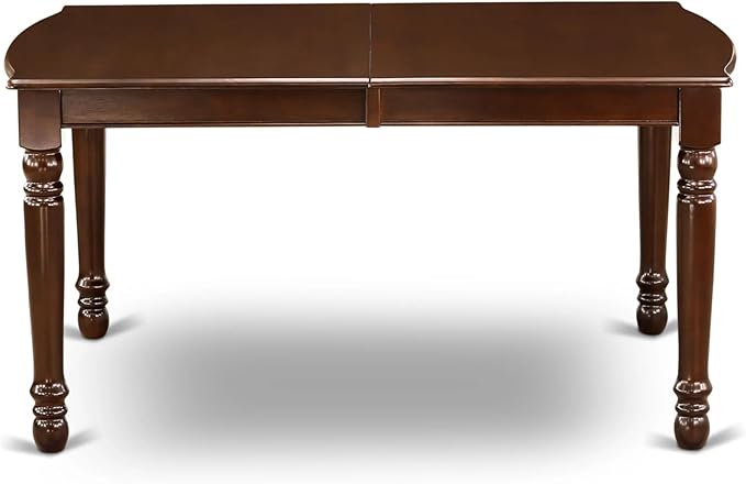 East West Furniture DOT-MAH-T Dover Dining Table - a Rectangle Wooden Table Top with Butterfly Leaf & Stylish Legs, 42x78 Inch, Mahogany