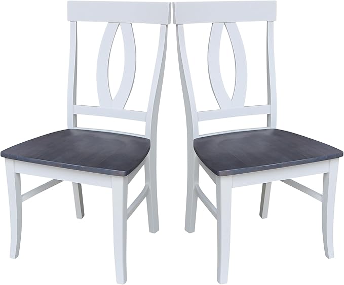 International Concepts Set of Two Cosmo Verona Chairs, White/Heather gray