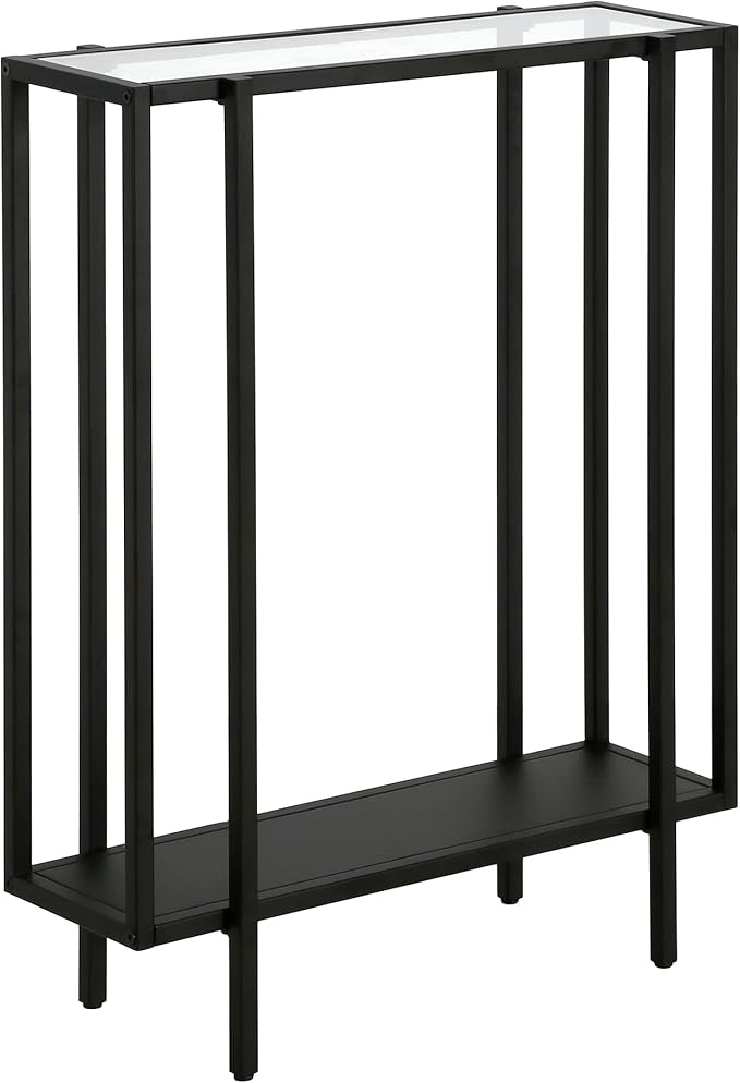 Vireo 22'' Wide Rectangular Console Table with Metal Shelf in Blackened Bronze