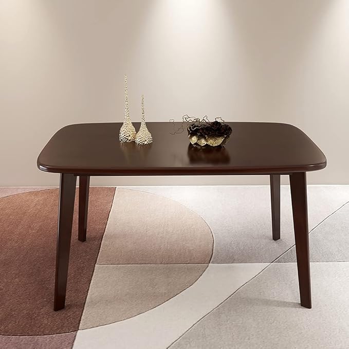 WoodShine Mid Century Modern Real Solid Wood Dining Table,Working Desk,Walnut,47inch