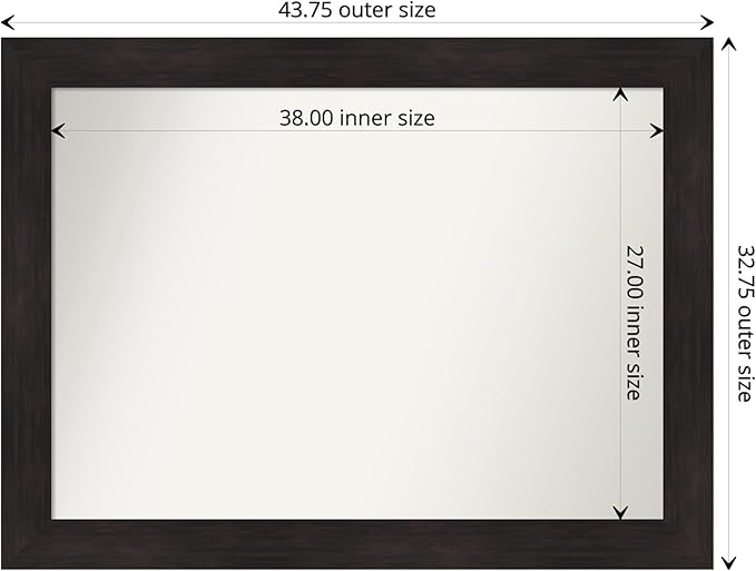 Amanti Art Silver Bathroom Mirror for Over Sink, 29x40 Florence Silver Rectangle Vanity Mirror, X-Large Casual Frame, Hangs Horizonally and Vertically, Bathroom Wall Decor, Non-Beveled Edge