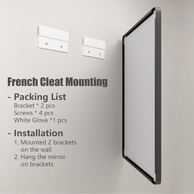 28x32 Inch Black Metal Framed Bathrrom Mirror for Wall, Matte Black Rectangle Mirror, Rounded Corner, Anti-Rust (Horizontal/Vertical)