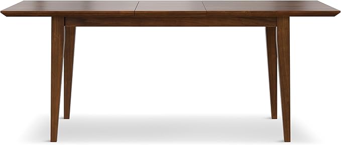 SIMPLIHOME Colby Extendable Dining Table, Solid Wood Walnut Veneer in Walnut, 60-76 x 36 inches, Contemporary-Style Rectangular Expandable Kitchen Table with Butterfly Leaf for 6+ People