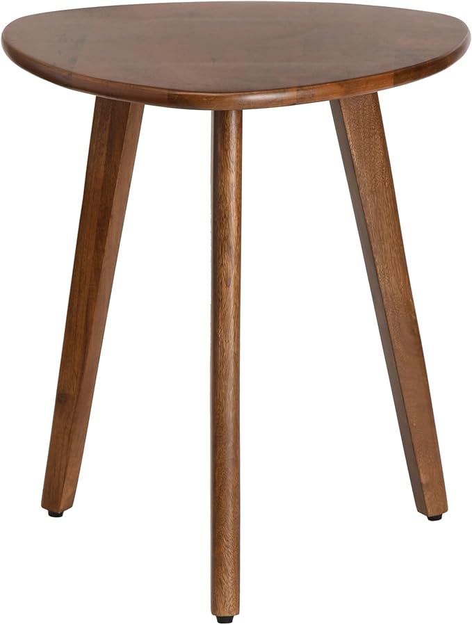 MH London Tri Pin Side Table I Handmade Natural Mango Wood, Naturally Moisture Resistant, Maintenance Free I 16" x 16" x 18" I Wandsworth, Walnut