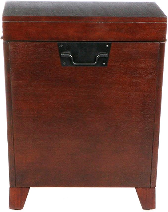 SEI Furniture Pyramid Storage Trunk End Table, Espresso