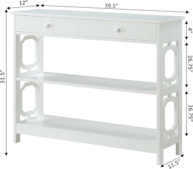 Convenience Concepts Omega 1 Drawer Console Table, White
