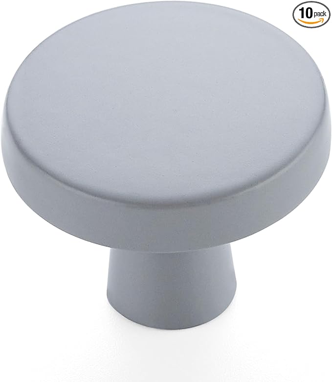 Ravinte 10 Pack Drawer Pulls 1-1/4 Inch Kitchen Cabinet Knobs Solid Round Dresser Drawer Knobs Grey Dresser Knobs Drawer Knobs Simple Cabinet Hardware for Cupboard Drawer Pulls